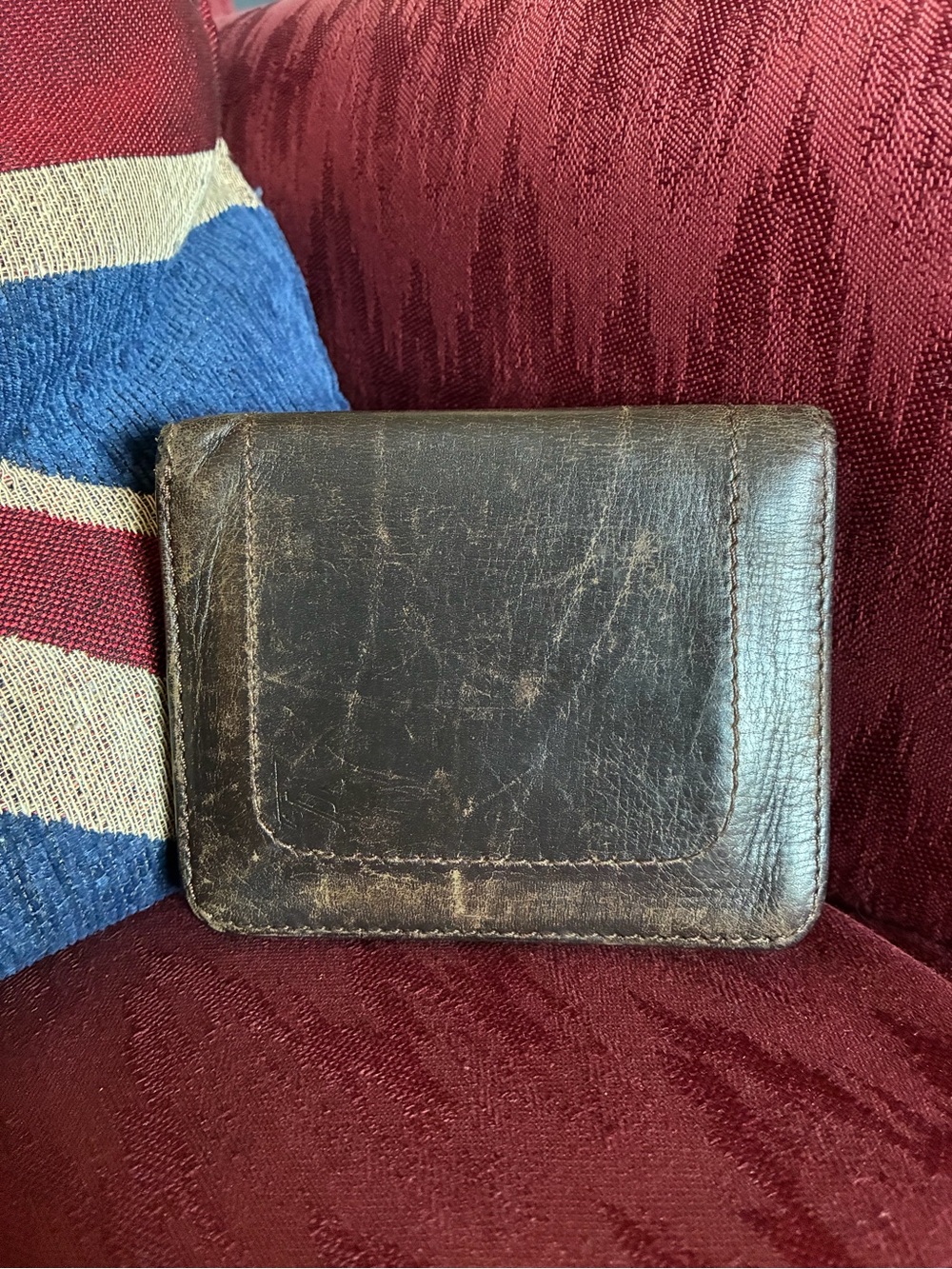 Louis Vuitton Brown Utah Leather flap wallet With Zipper Change Area